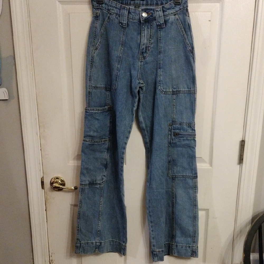 Trendy Blue Cargo Jeans
